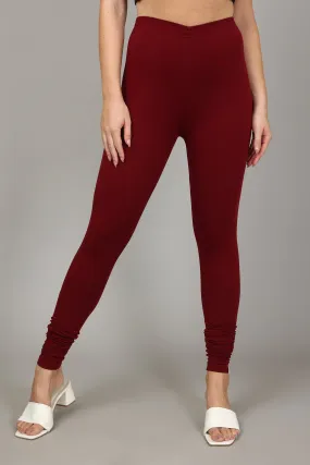 VISCOSE CHURIDAR LEGGINGS - FRENCH WINE