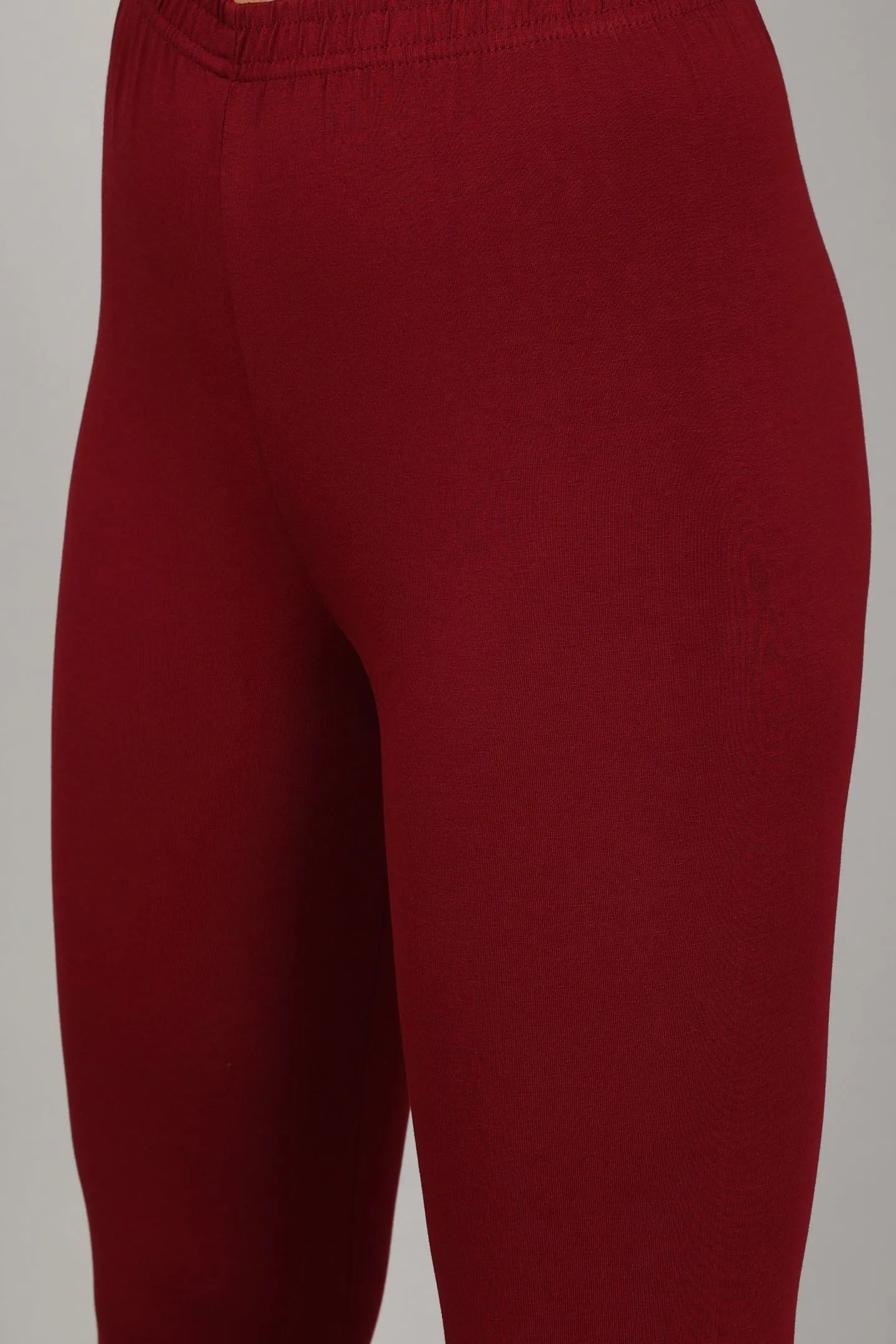 VISCOSE CHURIDAR LEGGINGS - FRENCH WINE