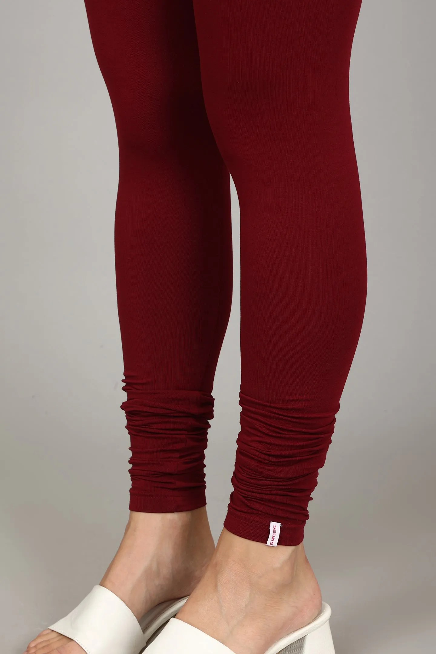 VISCOSE CHURIDAR LEGGINGS - FRENCH WINE
