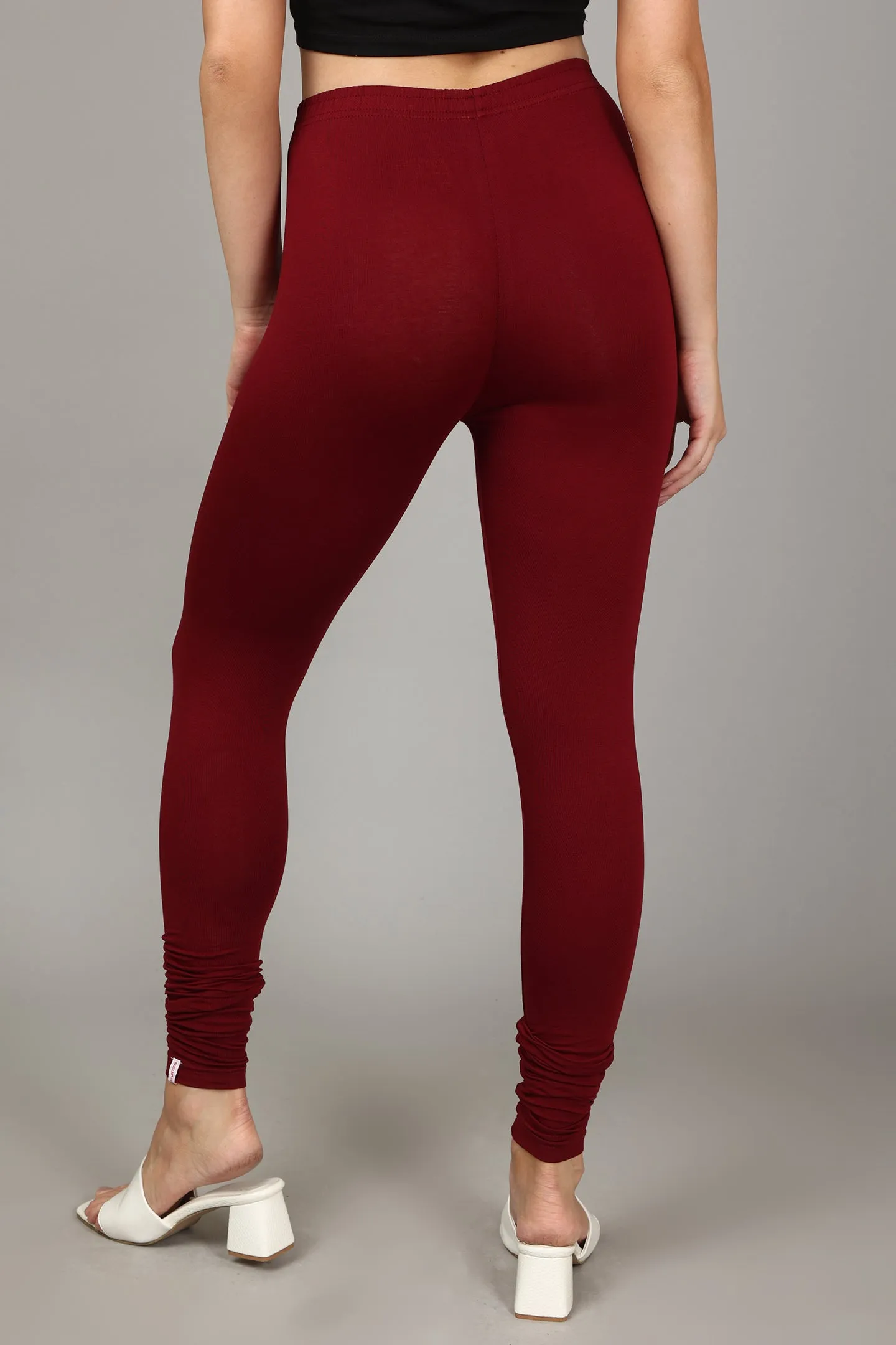 VISCOSE CHURIDAR LEGGINGS - FRENCH WINE