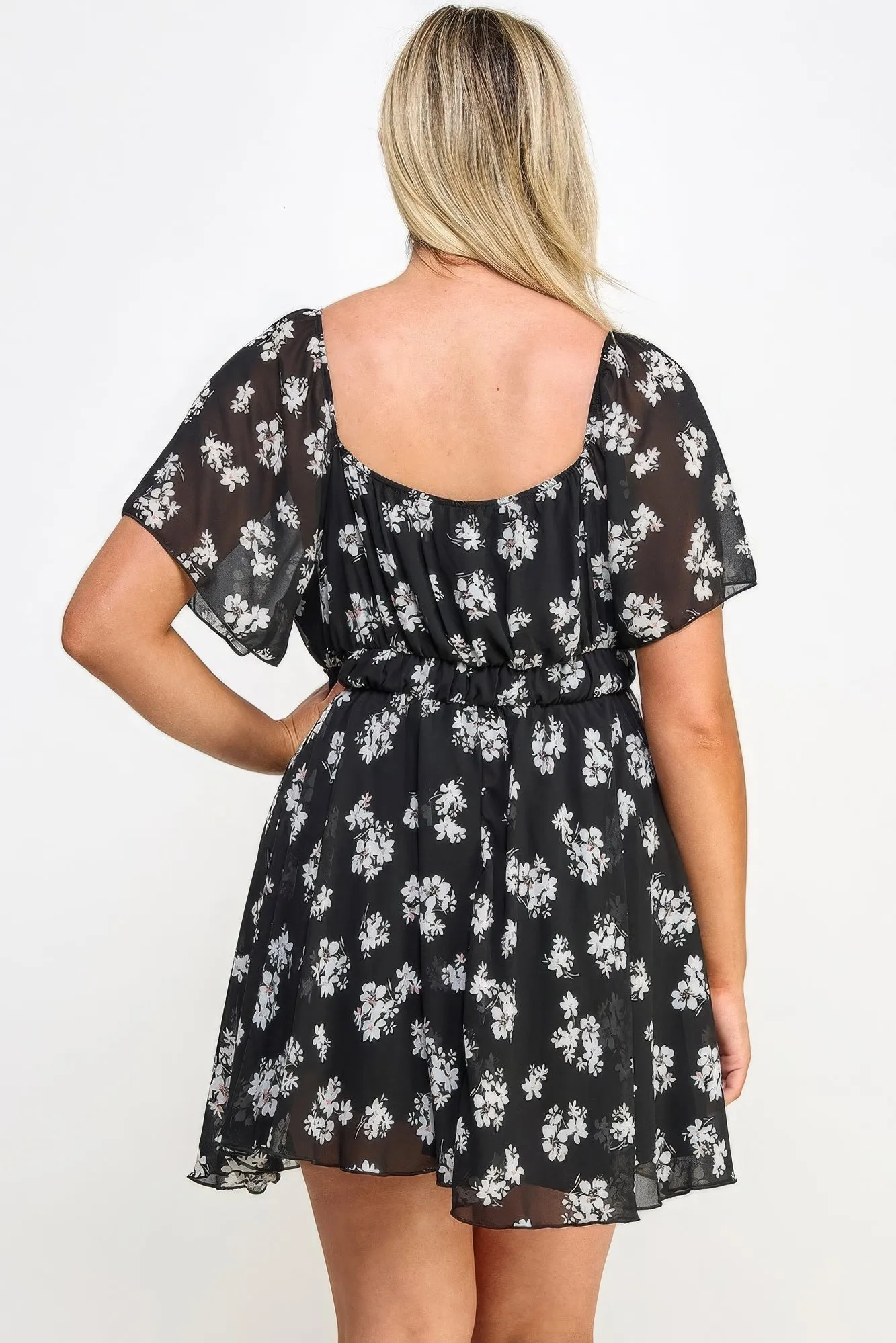Voluptuous ( ) Chiffon Women's Plus Size Floral Dress