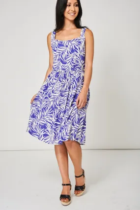 White And Purple Skater Dress Ex-Branded Available In Plus Sizes