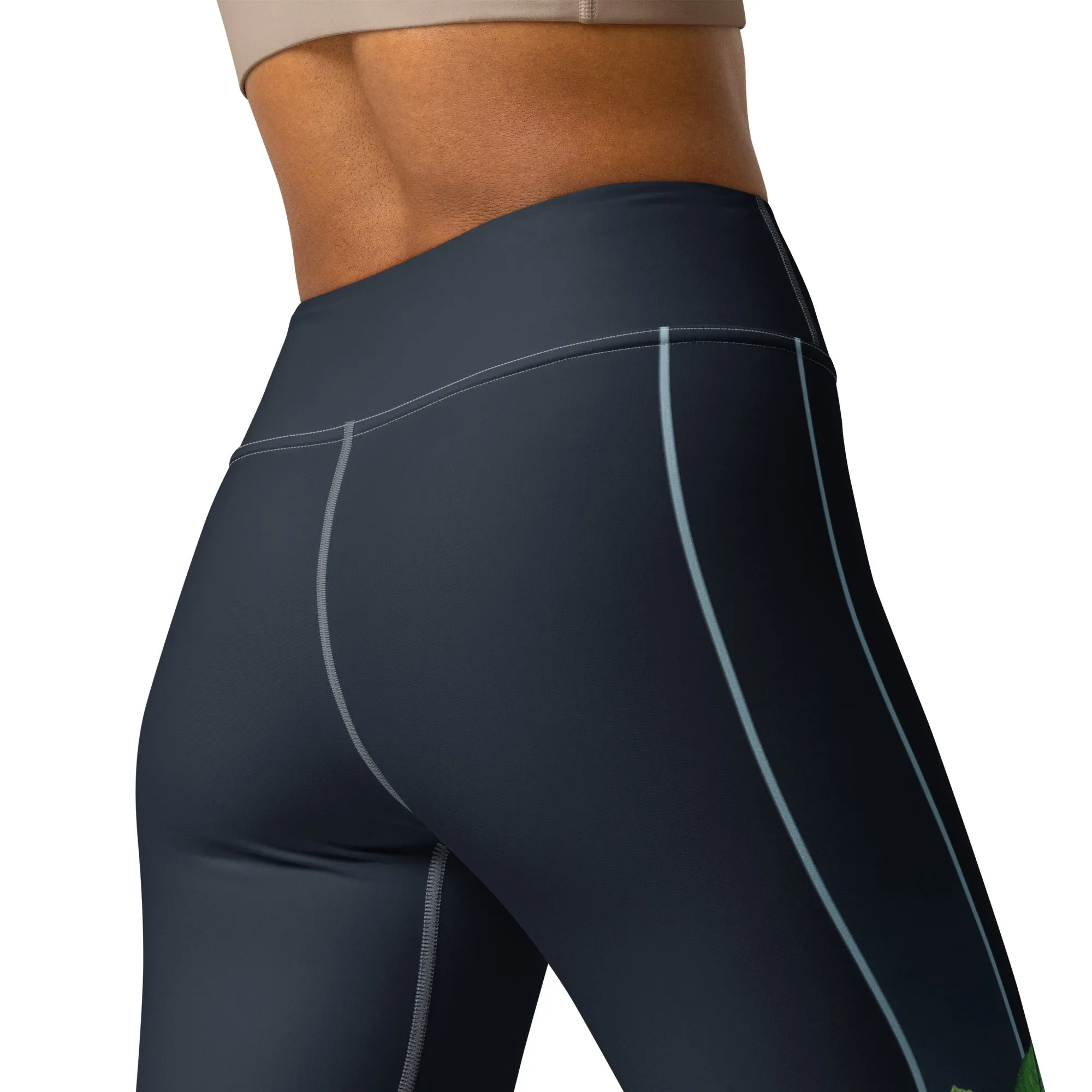 White Rose Yoga Leggings