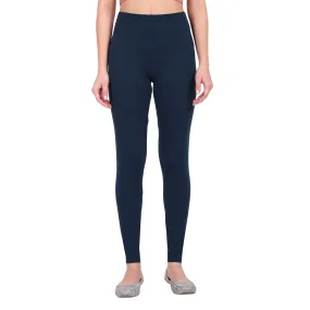 Women Electric Blue Breathable Long Length Legging