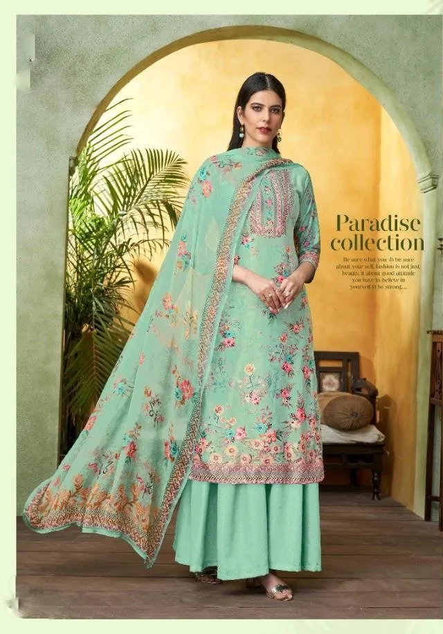 Women Unstitched Pure Cotton Suits with chiffon dupatta