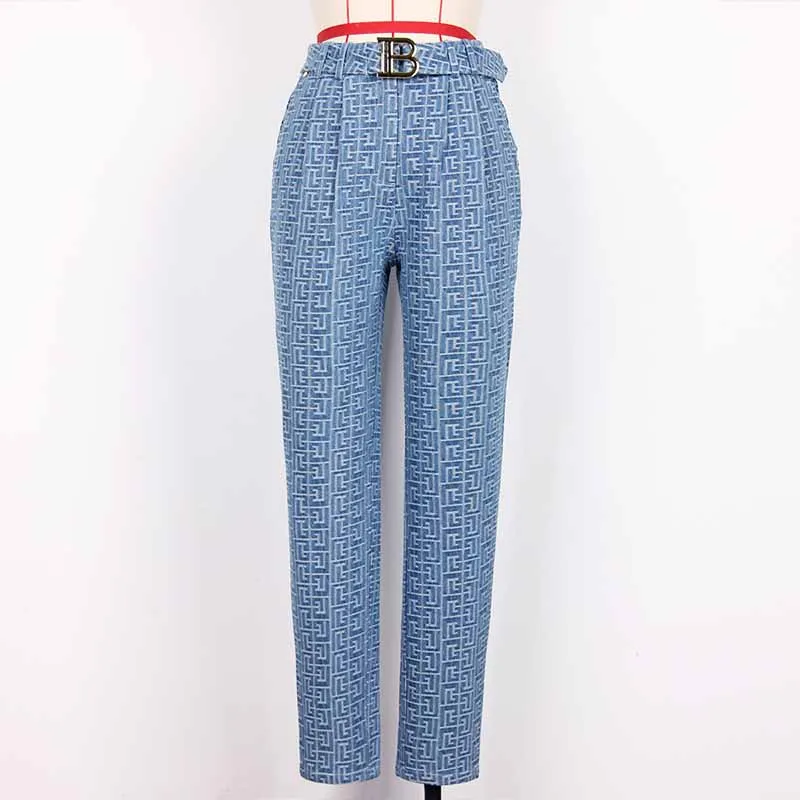 Women's Belted Soft Denim Pants