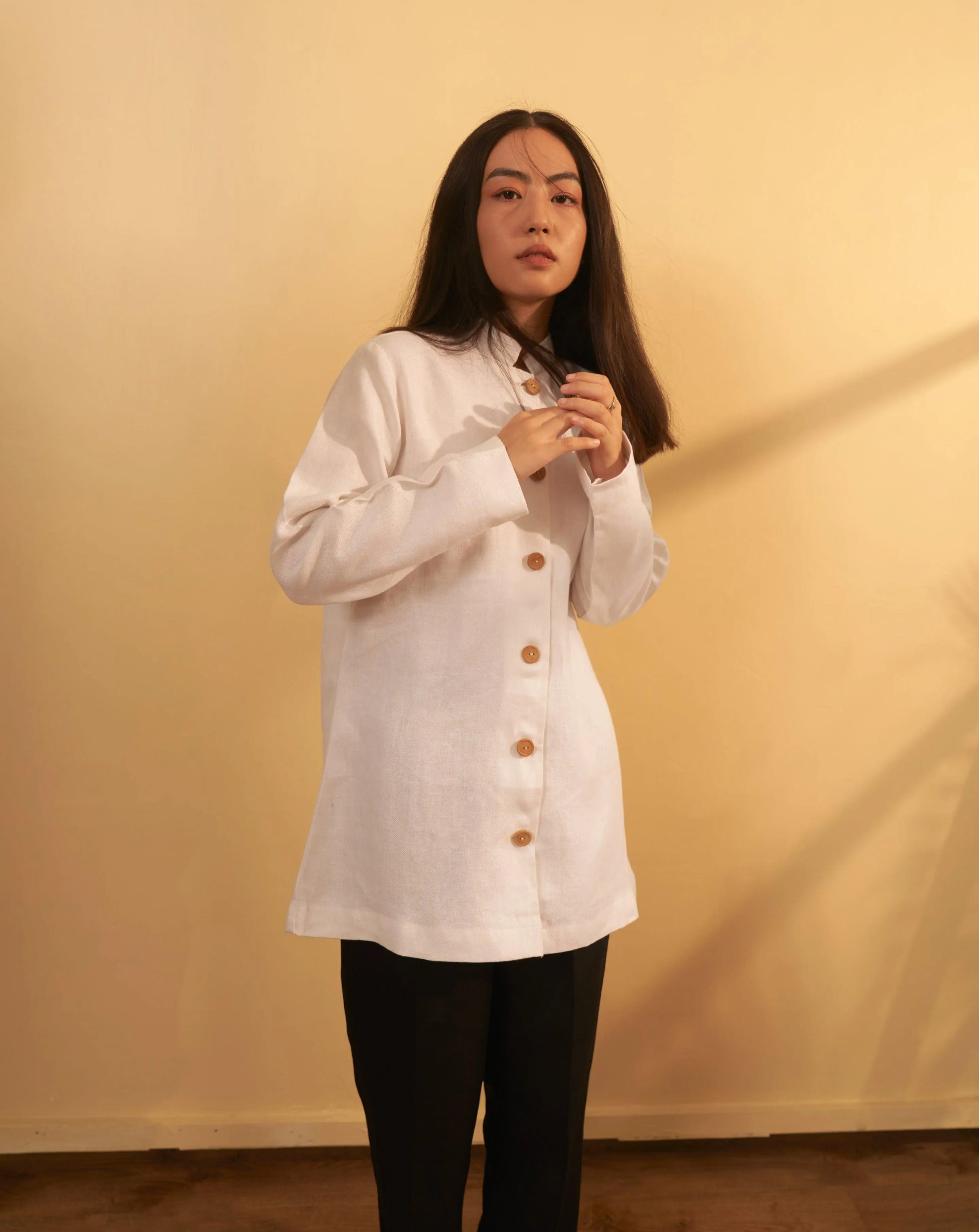 Women's Linen Overcoat IRENE | Custom Tailored