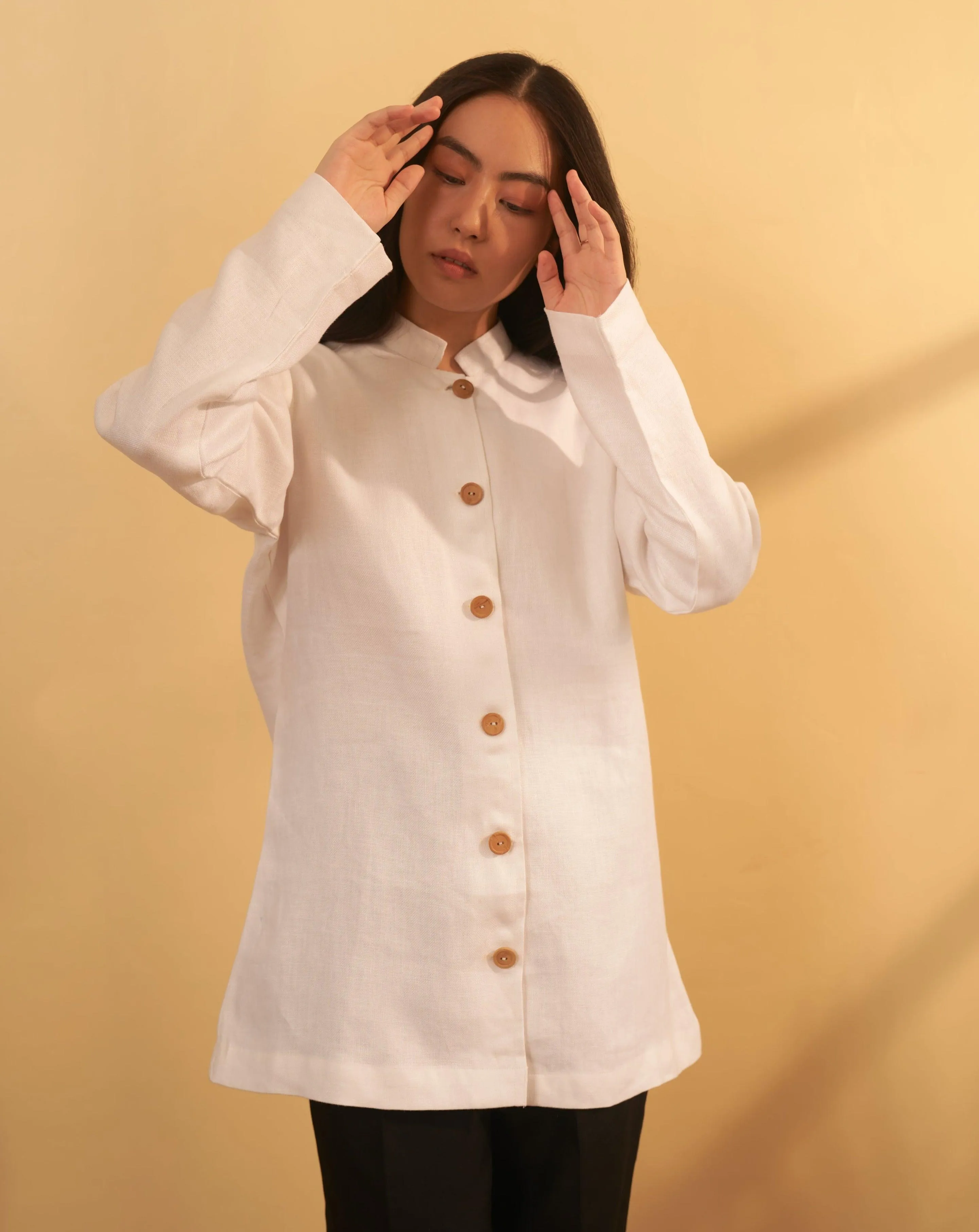 Women's Linen Overcoat IRENE | Custom Tailored