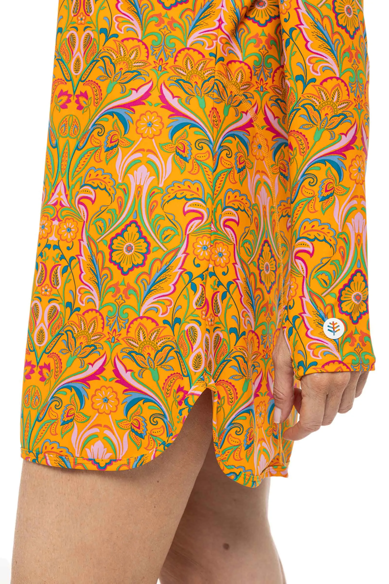 Women's Seacoast Swim Cover-Up Dress  |  Apricot Crush MOSAIC GARDEN