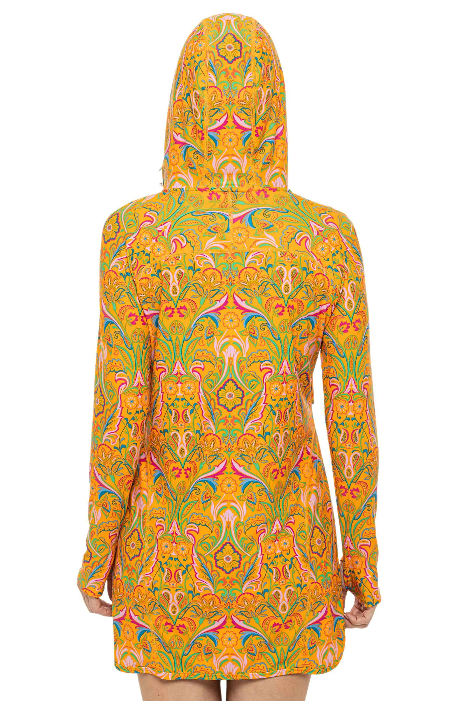 Women's Seacoast Swim Cover-Up Dress  |  Apricot Crush MOSAIC GARDEN