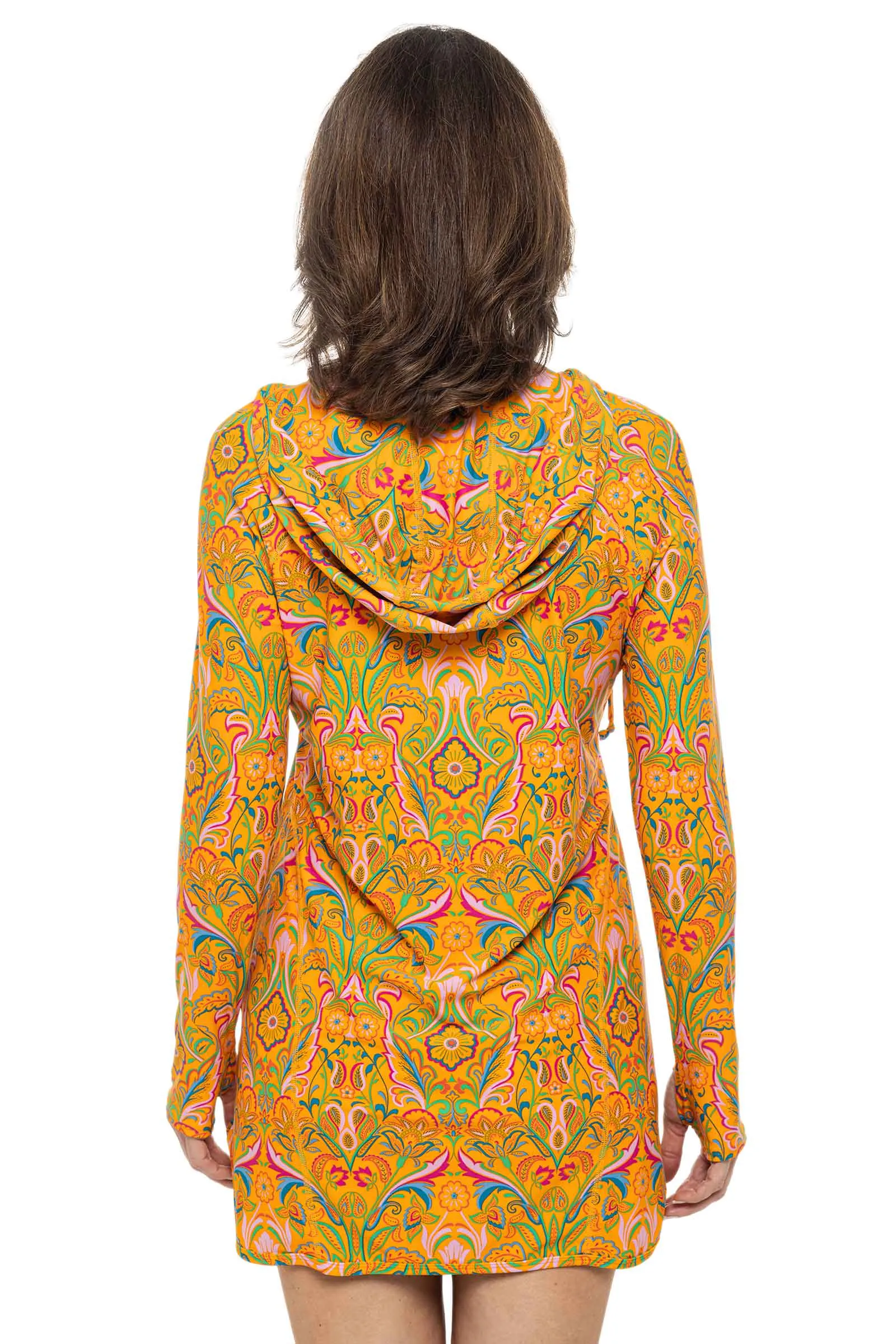 Women's Seacoast Swim Cover-Up Dress  |  Apricot Crush MOSAIC GARDEN