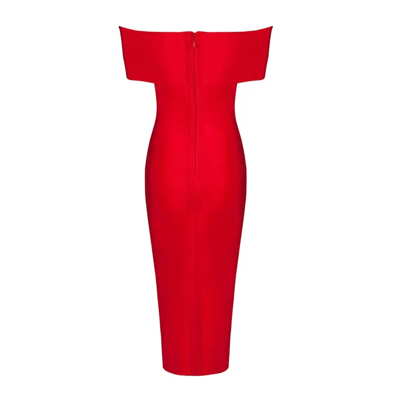 Women's Summer Off-Shoulder Polyester Sheath Dress