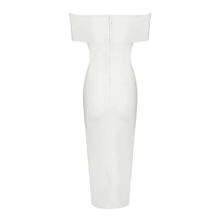 Women's Summer Off-Shoulder Polyester Sheath Dress