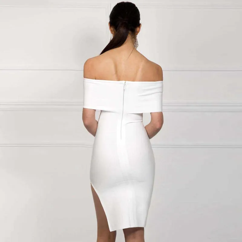 Women's Summer Off-Shoulder Polyester Sheath Dress