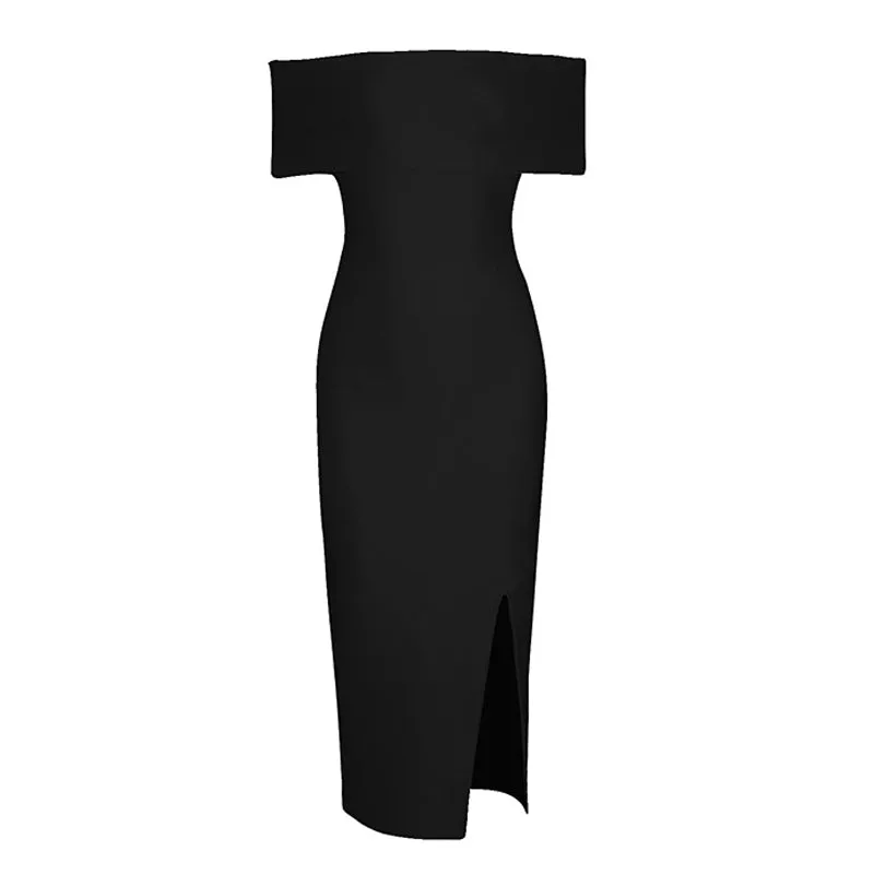 Women's Summer Off-Shoulder Polyester Sheath Dress