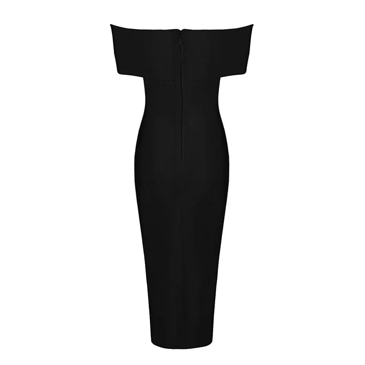 Women's Summer Off-Shoulder Polyester Sheath Dress