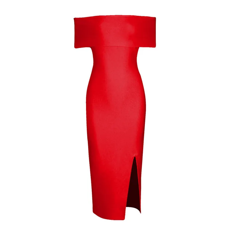 Women's Summer Off-Shoulder Polyester Sheath Dress