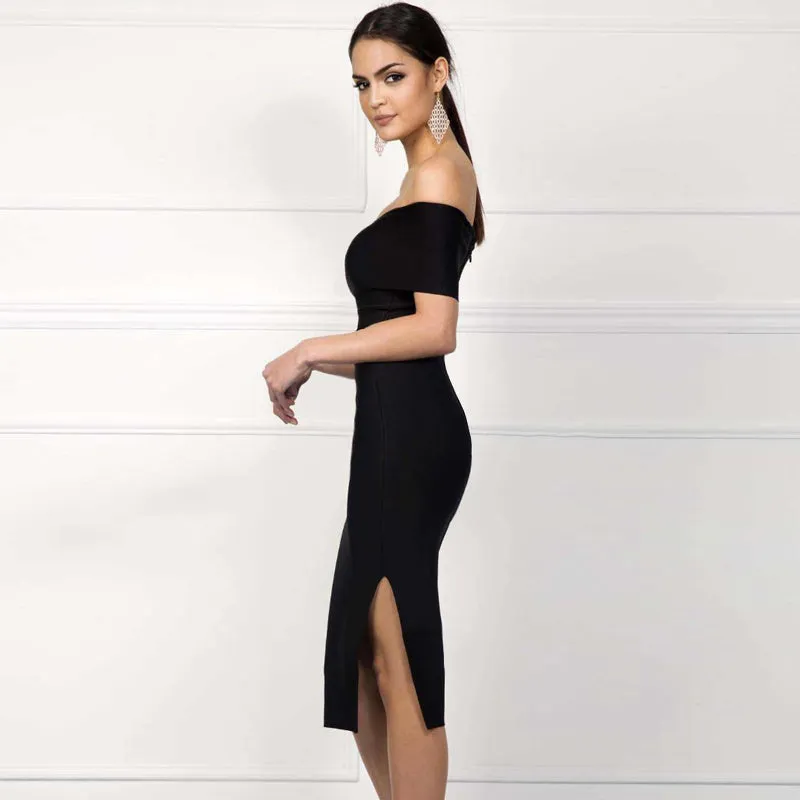Women's Summer Off-Shoulder Polyester Sheath Dress