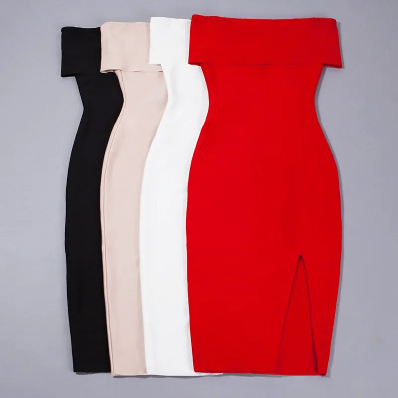 Women's Summer Off-Shoulder Polyester Sheath Dress