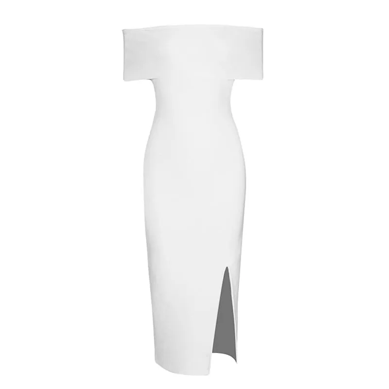 Women's Summer Off-Shoulder Polyester Sheath Dress