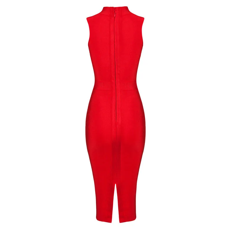 Women's Summer Sleeveless Midi Sheath Dress