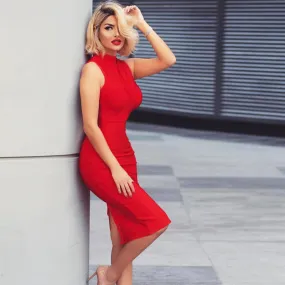 Women's Summer Sleeveless Midi Sheath Dress