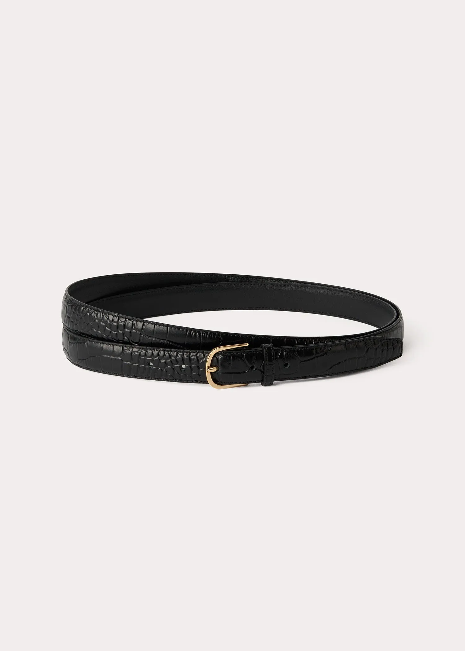 Wrap belt black croco