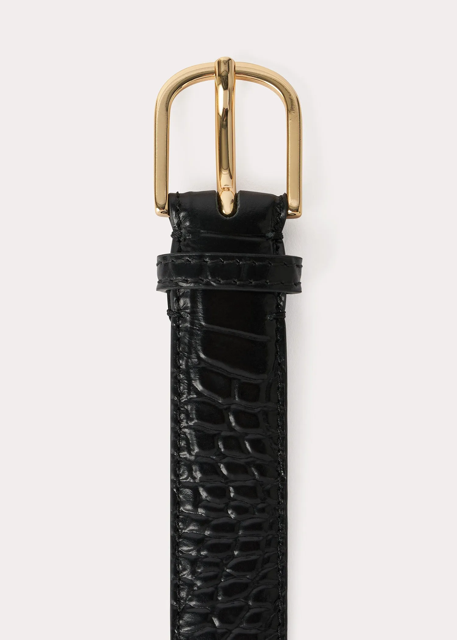 Wrap belt black croco
