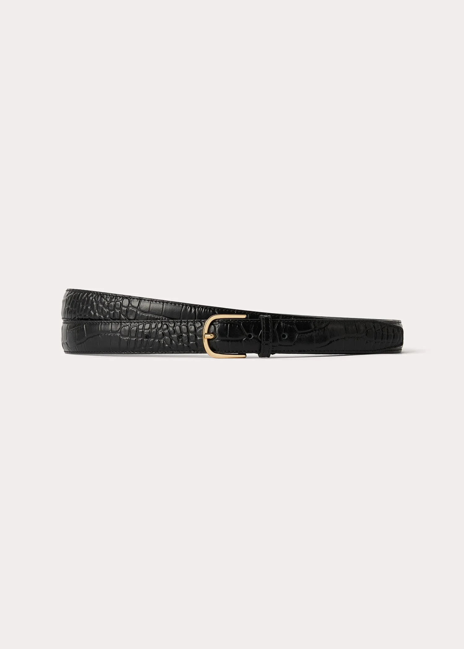 Wrap belt black croco