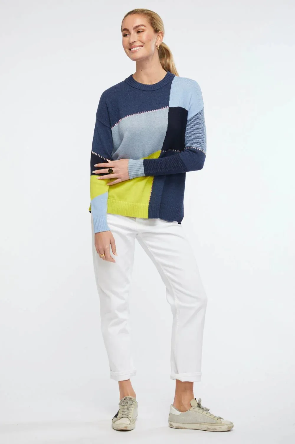Zaket & Plover Patchwork Jumper ZP6121 - Denim