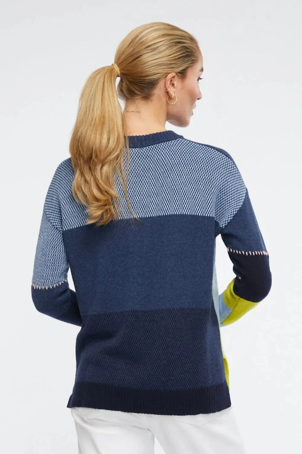 Zaket & Plover Patchwork Jumper ZP6121 - Denim